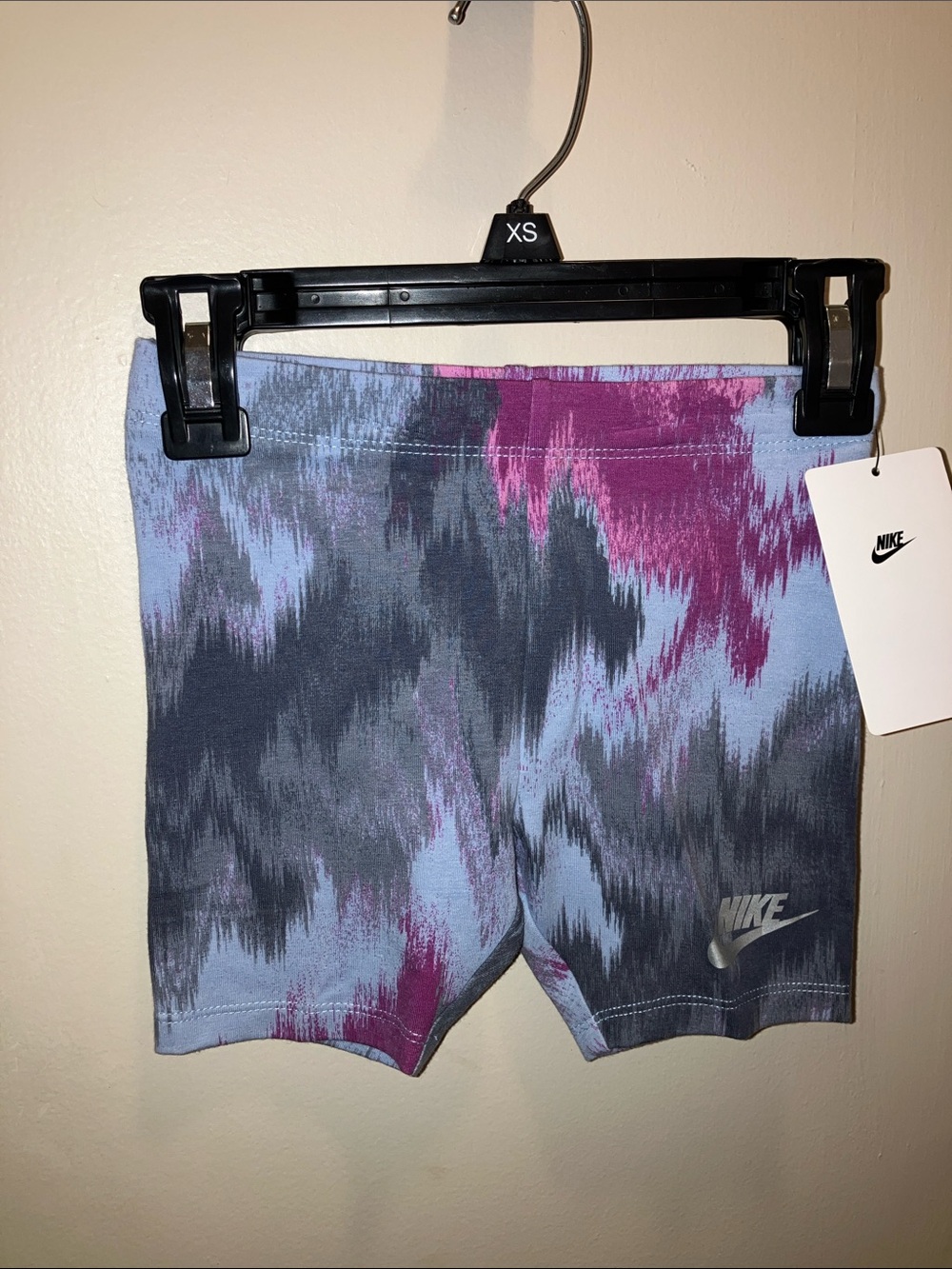 Nike Kids Purple & Gray Tie-Dye Bike Shorts 3-4 Years New